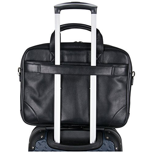 Ben Sherman Top Zip Laptop Portfolio Briefcase, Black, One Size