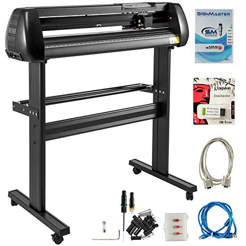 VEVOR Vinyl Cutter Machine 34 inch 870mm Paper Feed for Sign Making,Adjustable Speed Plotter with Floor Stand