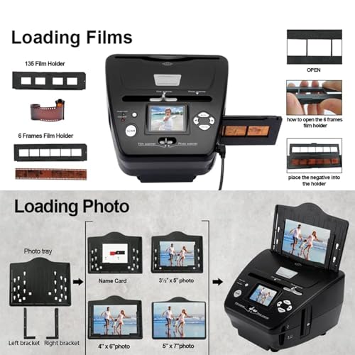 BaNbe Film Slide Photo Scanner with 2.4" LCD Screen 16MP High-Resolution - Convert Color & B&W 35mm/135 Slides & Negatives to Digital Images