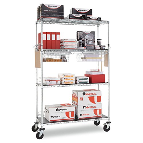 Alera ALESW59BS48SR Wire Shelving Back Support, 48" Wide, Silver (Pack of 2 Supports)
