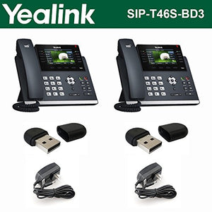 Yealink SIP-T46S 2PACK IP Phone 16Line +2PACK Wi-Fi USB WF40 +2PACK Power Supply