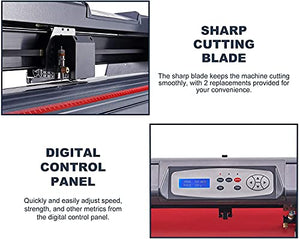 LETRA 28 Inch Vinyl Cutter Machine with Stand, Digital Graphtec Vinyl Printer Cutting Machine, Vinyl Plotter Machine T-Shirt Decal Bundle Banner Sign Making Tools with Software