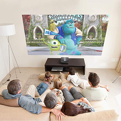 WOWOTO Short Throw Projector 3000 Lumens 120 inch Screen DLP LED Projector with Mini Size (7.9 x 6.3 x 1.9 Inch) Built-in Battery (S6A, Black)