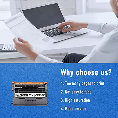 1-Pack 37X | CF237X High Yield Toner Cartridge (Black) Compatible Replacement for HP CF237X Enterprise M607dn M608n M608dn M608x M609dh M609dn M609x MFP M631dn M631z M632h M632fht Printer Cartridge
