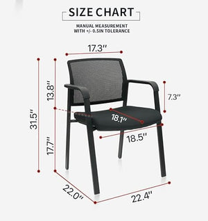 CLATINA Stackable Mesh Back Conference Room Chairs Set of 8 with Armrests