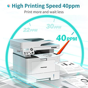 Laser Printer All in one Monochrome Multifunction Black and White Printer 40ppm,Auto Duplex,Copy＆Scan,Network and USB Only,Pantum BM5100ADN