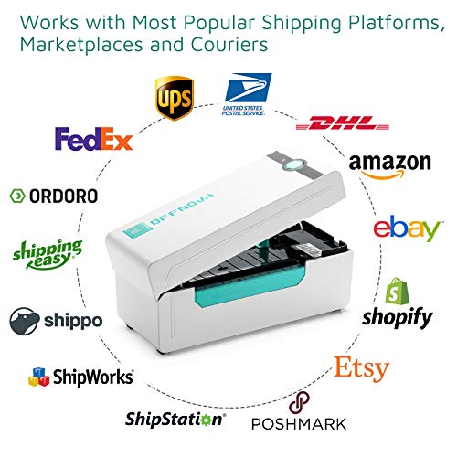 OFFNOVA Bluetooth Thermal Label Printer with a Stack of 500 4" x 6" Shipping Thermal Direct Label, Bundles