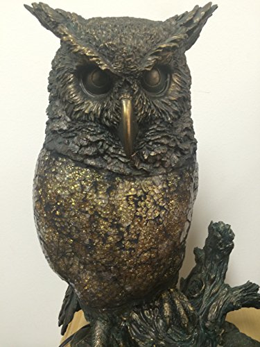 North American Large Mother Owl Baby Owl Tiffany Style Crackle Glass Glass Lamp, TL4224B