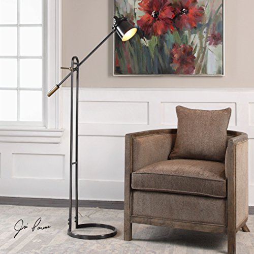 Retro Industrial Bronze Metal Arm Floor Lamp | Adjustable Reading