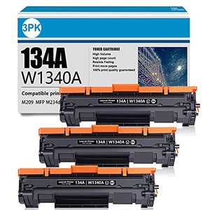 3 Pack Black High Yield Compatible Remanufactured Toner Cartridge 134A | W1340A Replacement for HP M209 M209dw M209dwe MFP M234dwe MFP M234dw Printer Ink Cartridge.
