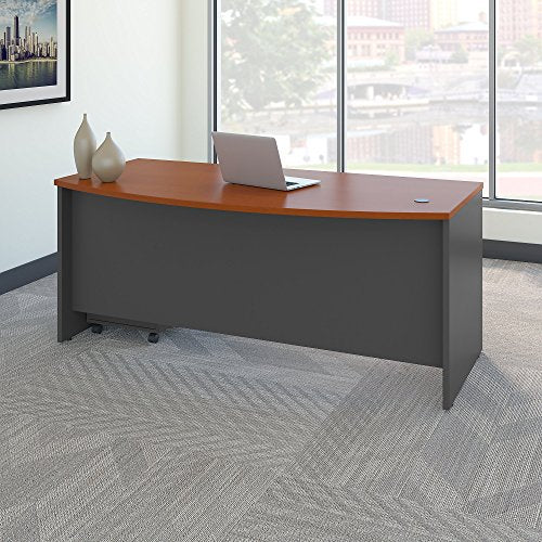 Bush Business Furniture SRC079AUSU Desk with Pedestal, Auburn Maple