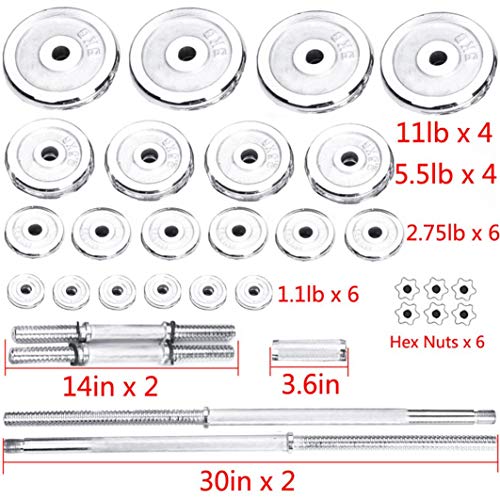 XINQITE Barbell Lifting Adjustable Dumbbell Set Free Weights 110LBS with Connector Work Out Strength Training for Home Gym Office Exercise Fitness Fast US Shippment (110 Lbs/50kg) : Sports & Outdoors