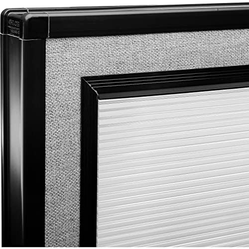 Global Industrial Office Partition Panel with Partial Window, Gray 60-1/4"W x 72"H