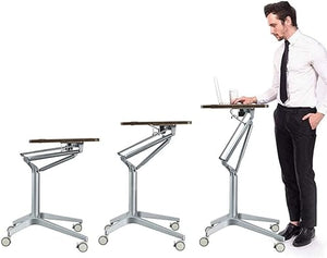 MaGiLL Pneumatic Height Adjustable Sit-Stand Mobile Laptop Computer Desk Cart