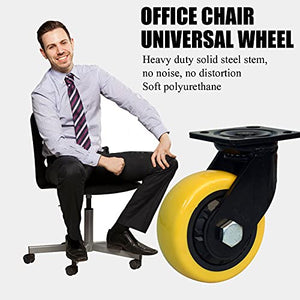 FOGUO Office Chair Wheels Replacement for Hardwood Floors - Smooth & Quiet Rubber Casters