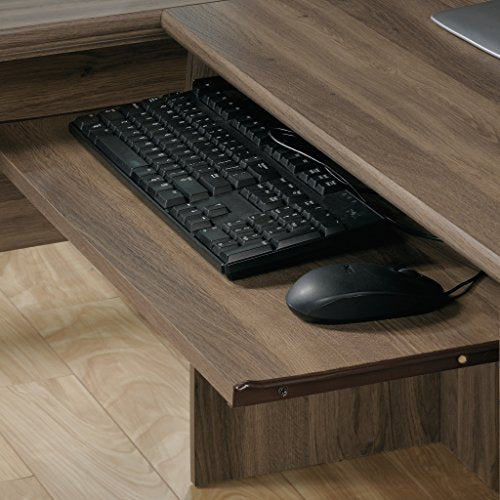 Sauder 417586 Harbor View Computer Desk, L: 66.14" x W: 66.14" x H: 30.28", Salt Oak finish
