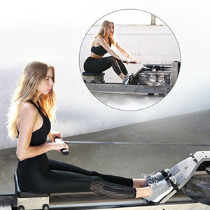 Water Rower Rowing Machine Driftwood with Patented Water Flywheel, S4 Monitor, and Adjustable Resistance Levels