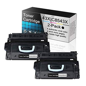 (2 Pack Black Toner Cartridge 43X | C8543X) Compatible Toner Cartridge Replacement for HP Laserjet 9040 Printer,9040dn,9050,9050n,9000N,9000dn,9040,9000,9050,M9040/M9050 Series Printers.