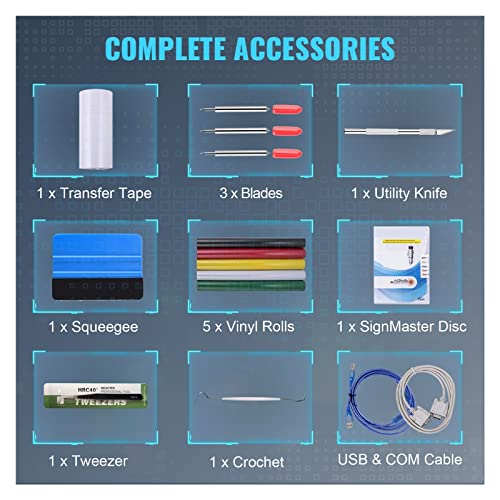LOMCOT 34-Inch Vinyl Cutter Label Plotter Printer Sign Cutting Machine Bundle