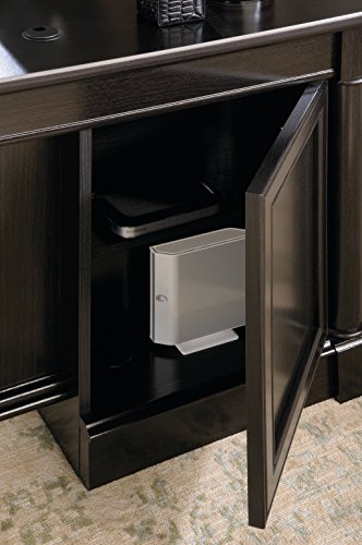 Sauder 420783 Bleeker Street Executive Desk, L: 65.12" x W: 29.53" x H: 29.61", Obsidian Oak finish