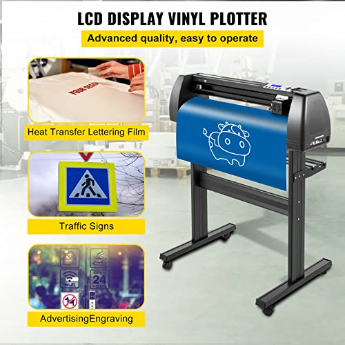 VEVOR Vinyl Cutter Machine 34in LED Plotter Printer Floor Stand
