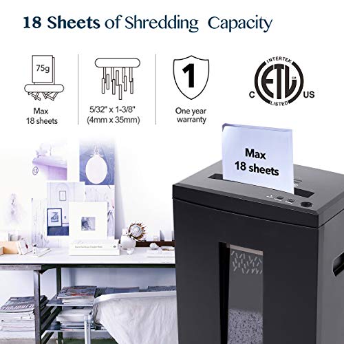WOLVERINE 18-Sheet High Security Cross Cut Shredder with 60 Mins Runtime - SD9113 (Black ETL)