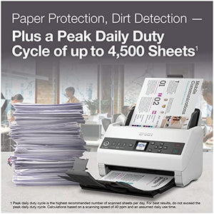 Epson DS-730N Network Color Document Scanner, 100-page ADF, Duplex Scanning