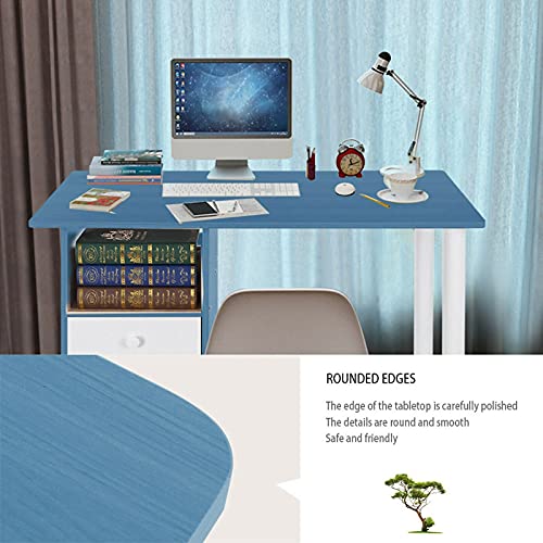 ADHW Computer Desk Laptop Study Table Workstation Home Office Furniture w/Drawer (Color : Brown)