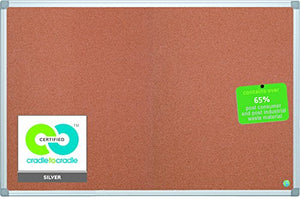 MasterVision Earth Cork Bulletin / Pin Board, 4 x 6 Feet, Aluminum Frame (CA271790)