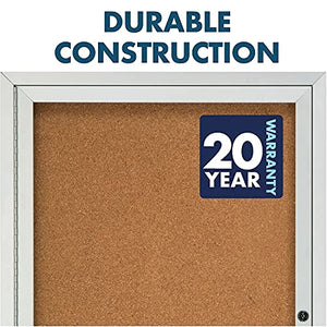 Quartet 2363 Cork Board W/Glass Door, 1 Door, 2-Ft x3-Ft, Aluminum Frame