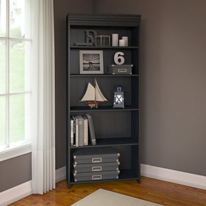 5 Shelf Office Bookcase Open Storage, Plenty Of Organizational Space, Adjustable Bookshelves, Versatile, Space Saving Design, Suitable For Living Room, Home Furniture, Black Color + Expert Guide