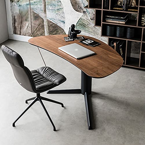 SHENXINCI Shaped Solid Wood Desk Computer Corner Desk,Creative Irregular Shape Design Home Gaming Desk Office Writing Study Workstation,Single Foot Support,Easy to Assemble(Multi-Size)