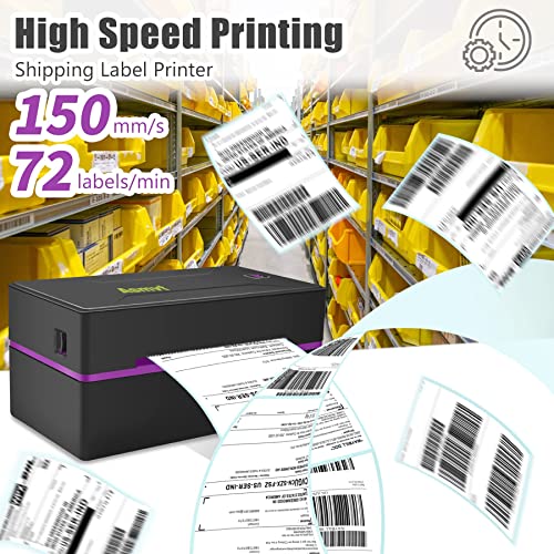 Asmvt Label Printer with Pack of 500 Label Paper，150mm/s Shipping Label Printer 4x6 for Small Business, USPS, FedEx, Shopify, Etsy, Amazon, Ebay