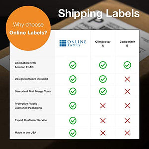 4 x 3.33 Rectangle Shipping Labels - Permanent, White Matte - Wine, Pallet Labels - 6-Up - Pack of 30,000 Labels, 5,000 Sheets - Inkjet/Laser Printers - Online Labels