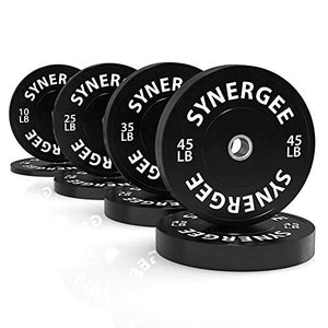 Synergee Bumper Plates Weight Plates Strength Conditioning Workouts Weightlifting 230lb Set