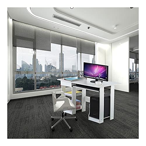 Computer Folding Table Computer Desk with Drawer and Storage Shelves Study Writing Table for Home Office Workstation Study Writing Desk Office Desk