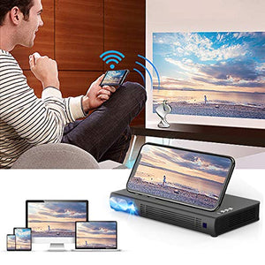 Cocar 3D Mini Projector T6 DLP-Link 2400 Lumen Portable Video Projector Android 6.0 2020 New Upgrade Built-in Battery Louder Speaker WiFi Bluetooth HDMI Support 4K Keystone Correction