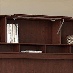 Bush Furniture Cabot 72W Computer Desk with Hutch and Drawers in Harvest Cherry
