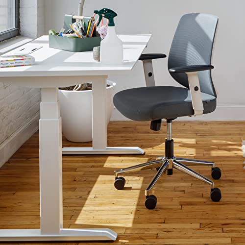 Branch Daily Chair - Sustainable Mesh Office Chair with Swivel, Lumbar Rest, Adjustable Armrests - Slate-White