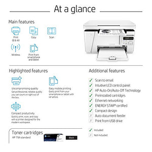 HP Laserjet Pro M26nw Wireless All-in-One Compact Laser Printer, Works with Alexa (T0L50A)