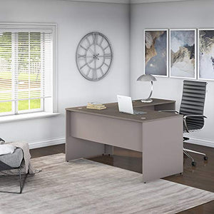 Bush Furniture Commerce 60W L Shaped Desk in Cocoa and Pewter