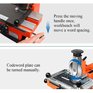 MXBAOHENG Manual Metal Label Stamping Printer Machine for Metal (No.4 Codeword Plate)