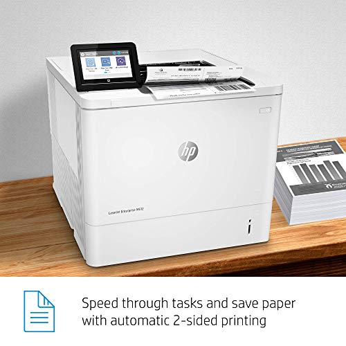 HP Laserjet Enterprise M612dn Monochrome Duplex Printer (7PS86A), White, Standard (Renewed)