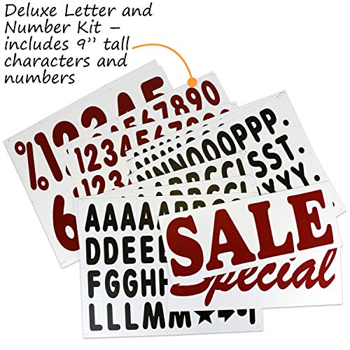 SmartSign BigBoss Pro Changeable Message Board (White) with 4 Inch and 9 Inch Letters and Numbers Kit