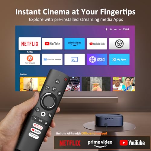 NexiGo Outdoor Netflix Projector, 800 ANSI Lumens, Native 1080P, 4K Supported