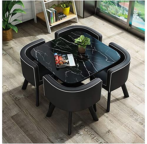 ACIYD Reception Room Coffee Table Set - Nordic Style Imitation Marble Round Table with Chair