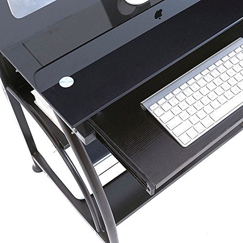 Pongwitshop Home Office PC Corner Computer Desk Laptop Table Workstation Furniture Black