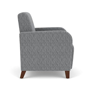 Lesro Siena Fabric Lounge Reception Guest Chair in Gray/Walnut