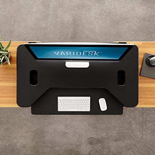 VARIDESK - Height Adjustable Standing Desk Converter - Stand Up Desk for Dual Monitors and Cubicles - Cube Plus 40