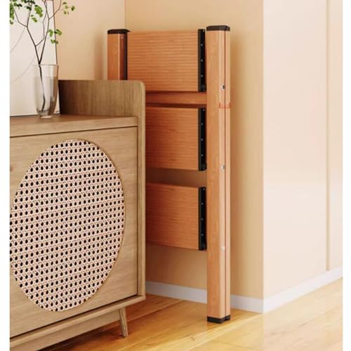 None 3/4 Step Ladder Climbing Tool with Storage Rack - Wood Color, 45 * 80 * 93cm